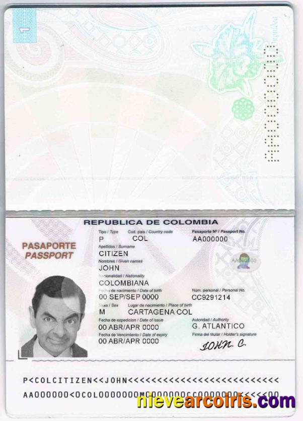 Colombia passport 2018-2018